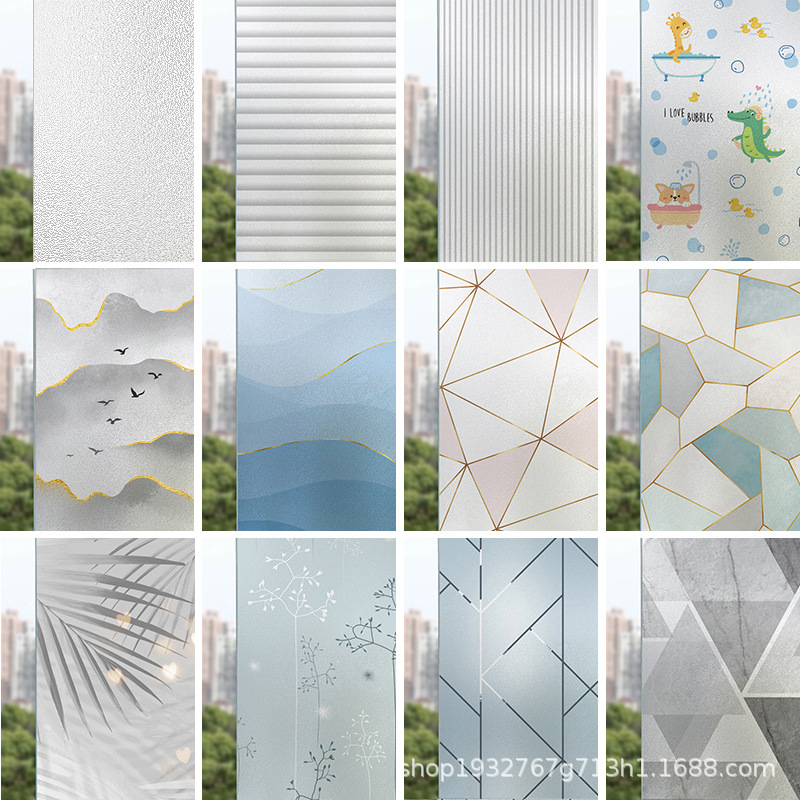Frosted Glass Sticker Transparent Opaque Bathroom Toilet Anti-Glow Anti-Glow Glass Paper Shading Window Film