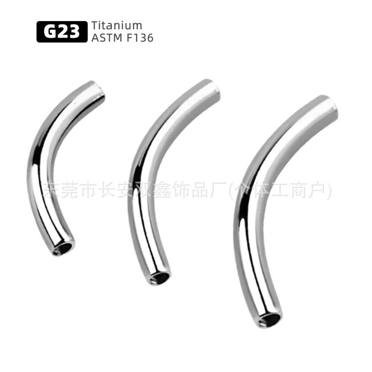 Picture of G23 Titanium Alloy Internally Threaded Curved Barbell Lip Stud Ear Stud F136 Titanium Internally Threaded Eyebrow Stud Ear Cartilage Stud Piercing Jewelry Accessories