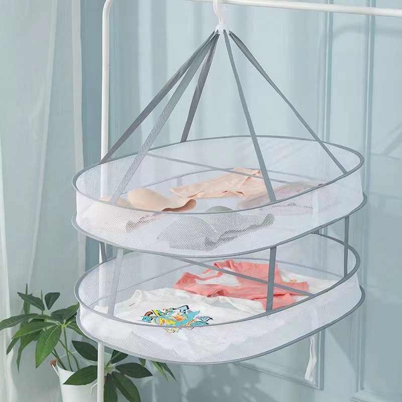Picture of Clothes Drying Net Drying Socks Artifact Clothes Drying Basket Drying Cashmere Sweater Tile Net Bag Household Sweater Drying Rack