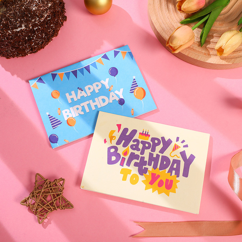Picture of New ins three-dimensional birthday cake greeting card cute creative folding 3D blessing diy handmade gift blessing card