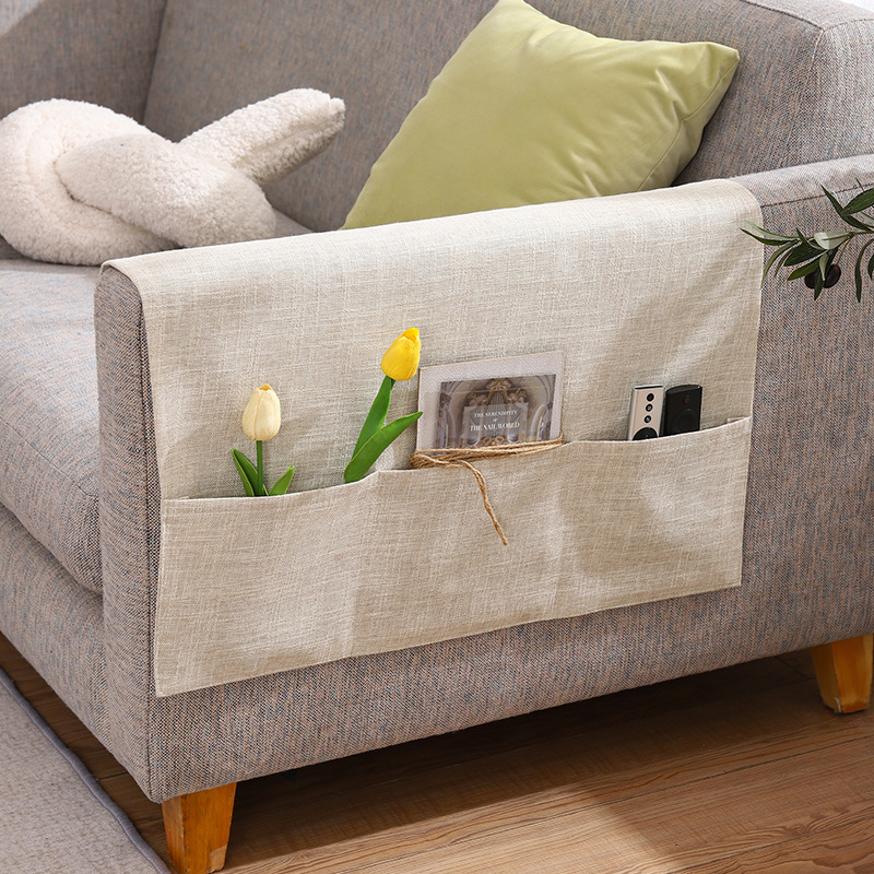 Picture of Summer Ins Sofa Armrest Cover Cloth Widened Imitation Linen Dustproof Cover Cover Mat Summer Universal Non-Slip Cover