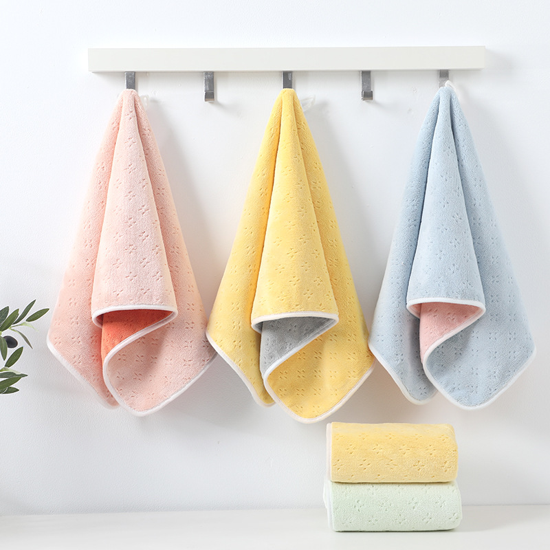 Towel coral fleece women's face washing household absorbent cotton non-lint adult bath coral fleece thickened face towel