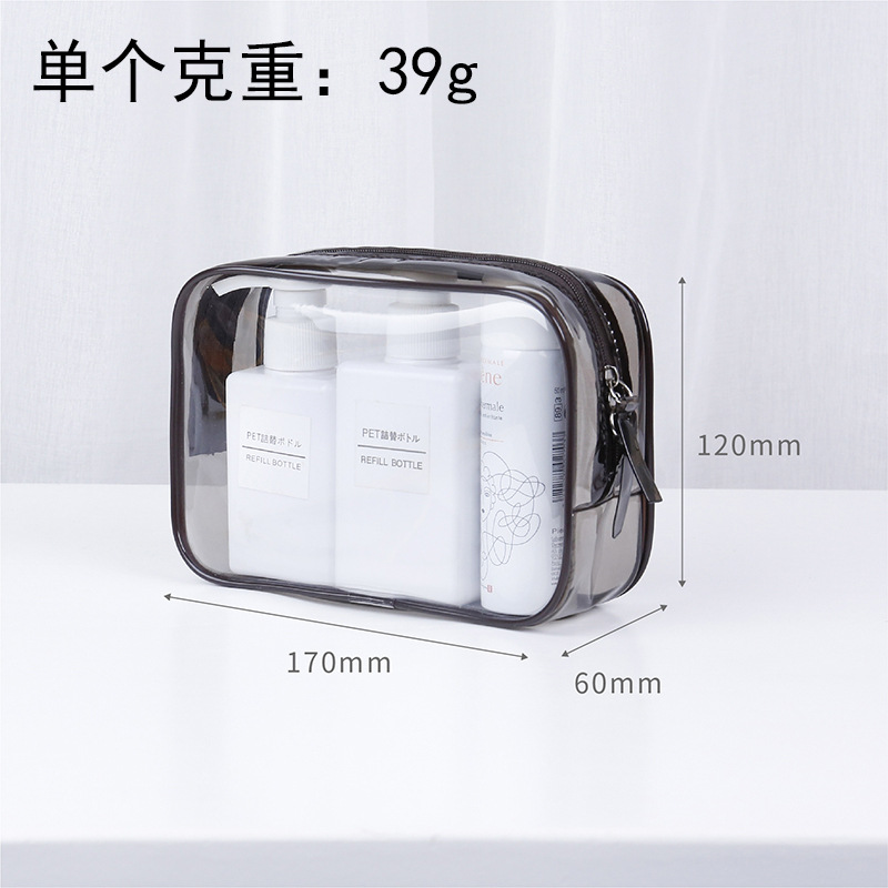 Picture of Pvc Cosmetic Bag Transparent Waterproof Large Capacity Cosmetics Travel Cosmetics Bag Ready-Made Plastic Zipper Toiletry Bag
