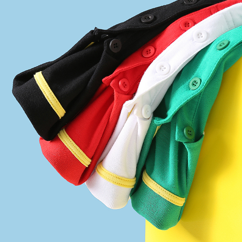 Picture of Mi Chun Boys Short-Sleeved Polo Shirt T-Shirt 2025 Summer New Kidsren's Clothing K-Style Cartoon Lapel Baby Undershirt t