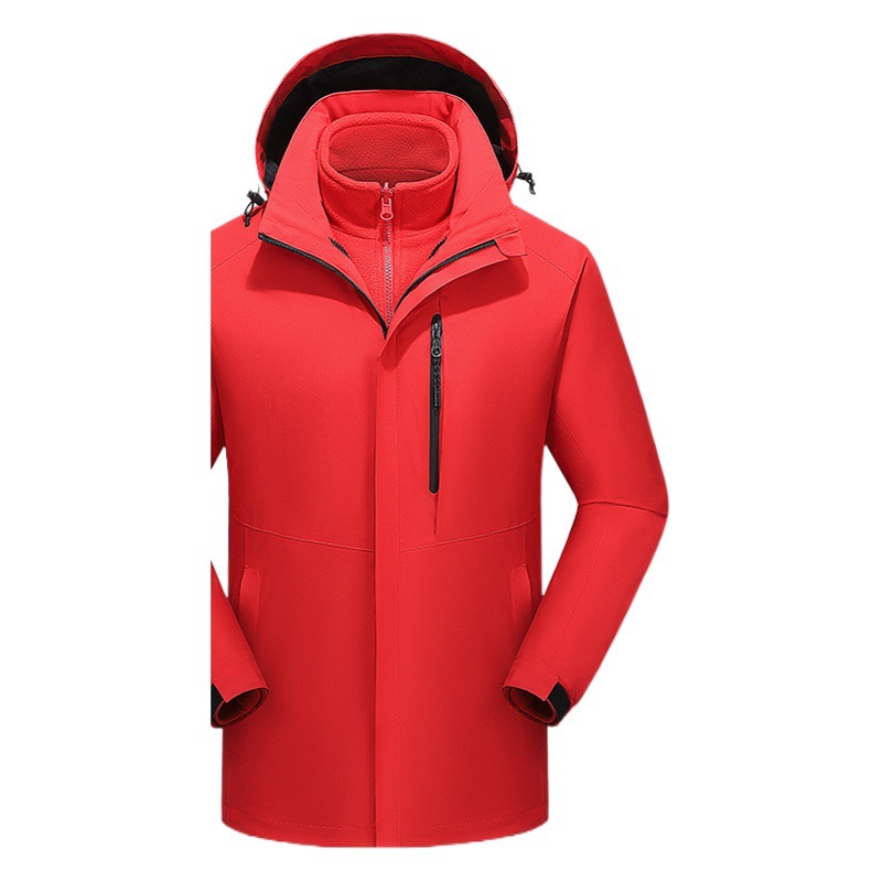 in stock heating charge clothes three-in-one cotton-padded jacket hooded warm men's cotton-padded jacket outdoor carbon fiber heating jacket