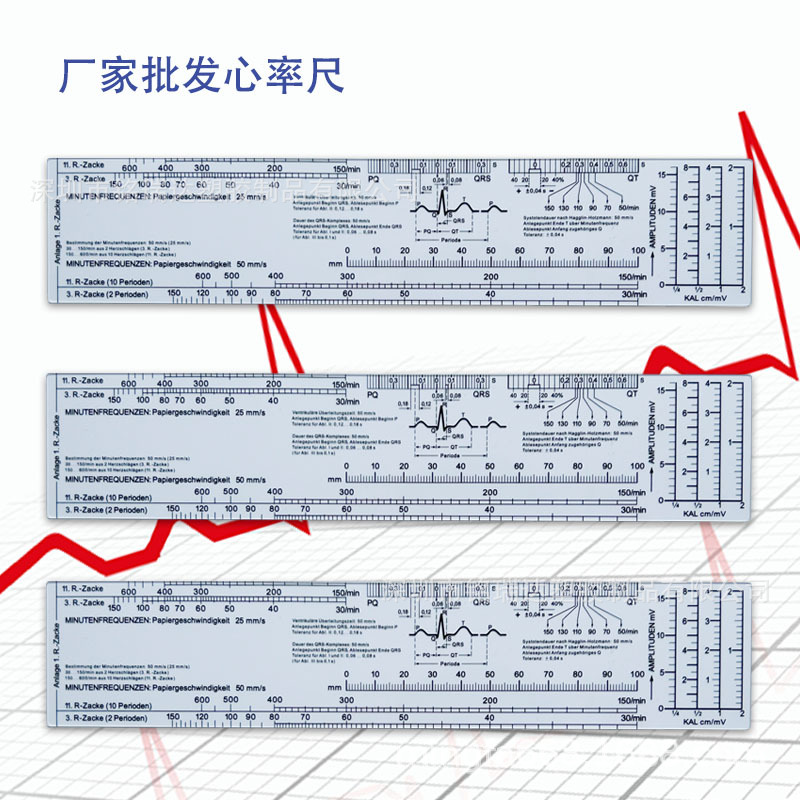 Heart Rate Ruler ECG Ruler Transparent Heart Rate Ruler Soft ECG Ruler