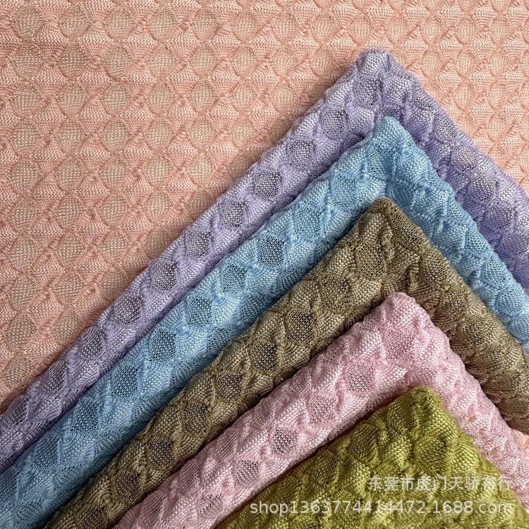 Spring and Summer New Knitted Dot Bubble Jacquard 185g Knitted Polyamide Bubble Jacquard Casual Clothing Material