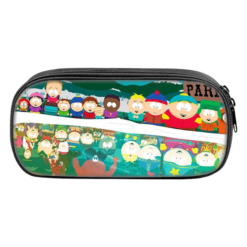 New south park Printed Pencil Case south park Large Capacity Pencil Stationery Storage Bag for Primary and Secondary School Students