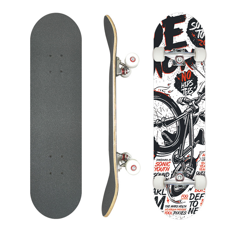 Picture of 31 inch skateboard professional adult street maple four-wheel beginner children double rocker concave skateboard