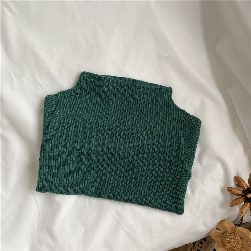 Picture of GL-kids Korean Autumn and Winter Children's Cashmere Thickened Mock-High Collar Base Shirt Men's and Women's All-Match Top Long-Sleeved T-Shirt