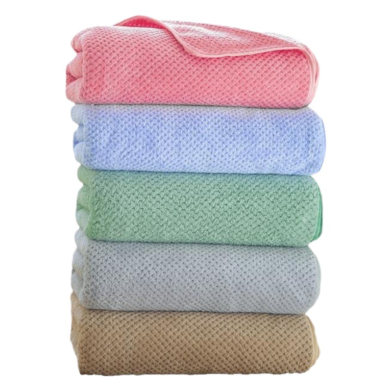 Pineapple plaid large bath towel coral fleece bath towel cotton extra large towel bath towel quick-drying absorbent adult wrap towel beach towel