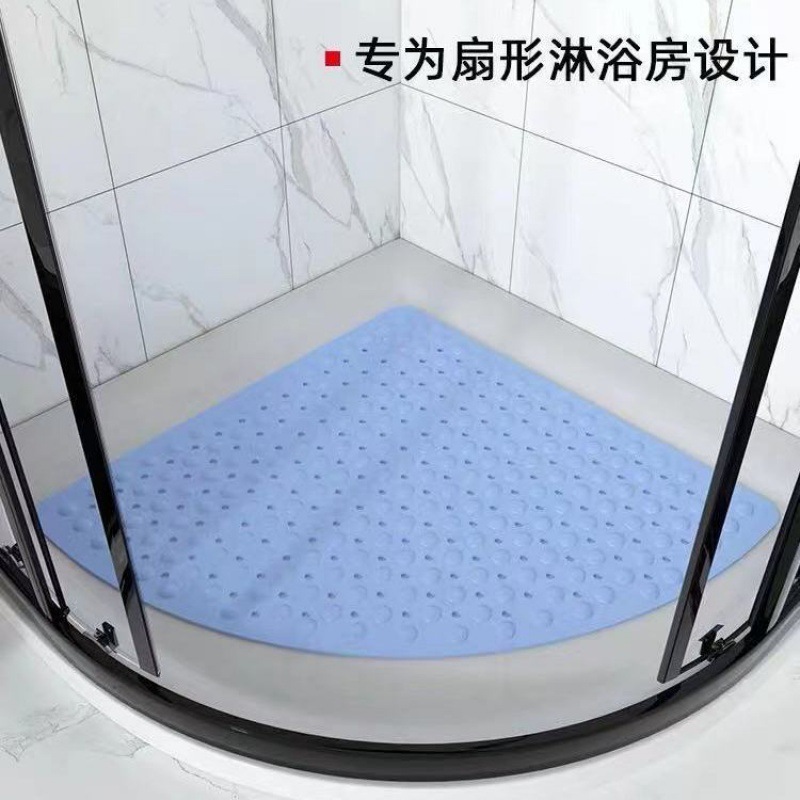 Picture of Fan-Shaped Bathroom Non-Slip Mat Bath Shower Foot Mat Hotel Bathroom Toilet Shower Room Floor Mat Large Massage