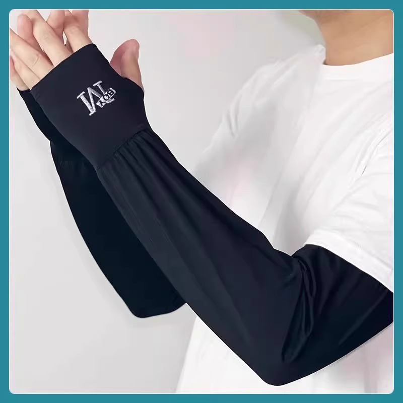 Picture of Ice Sleeves Men's Summer Loose Sun Protection Ice Silk Sleeves Driving Arm Guards Thin Sleeves Outdoor Cycling Breathable Gloves
