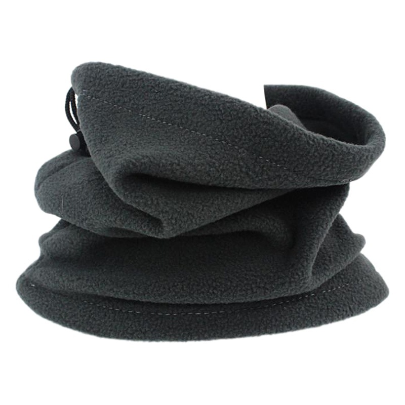 Picture of Winter men's and women's outdoor sports fleece scarf riding mask multi-functional drawstring polar fleece collar pullover cap