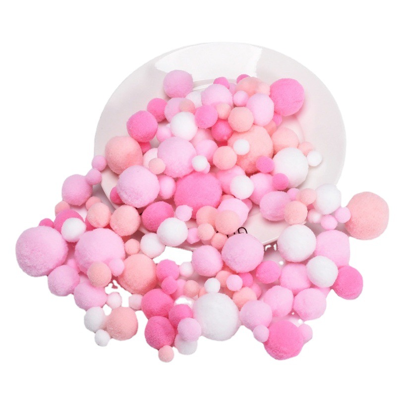 High elastic gradient Christmas color fur ball diy plush ball kindergarten children's handmade jewelry material accessories