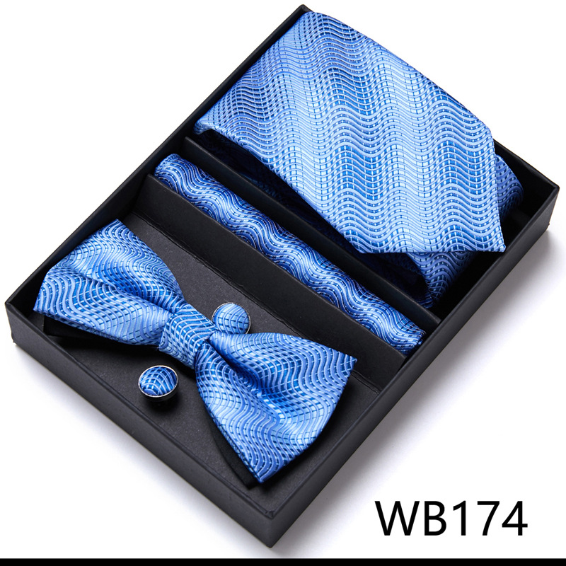 Picture of Men's tie bow tie set gift box 6 sets group tie business formal wedding tie manufacturers wholesale