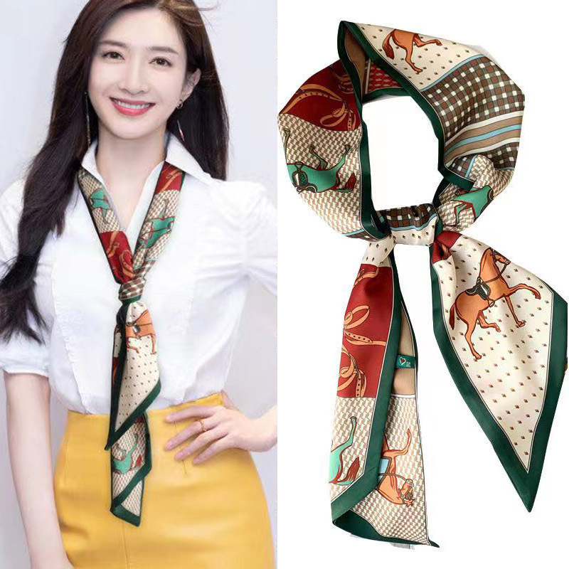 Picture of Popular Spring and Autumn Long Scarf Women's Korean Style Summer Decoration Shirt Suit Scarf Hair Belt Ribbon Scarf