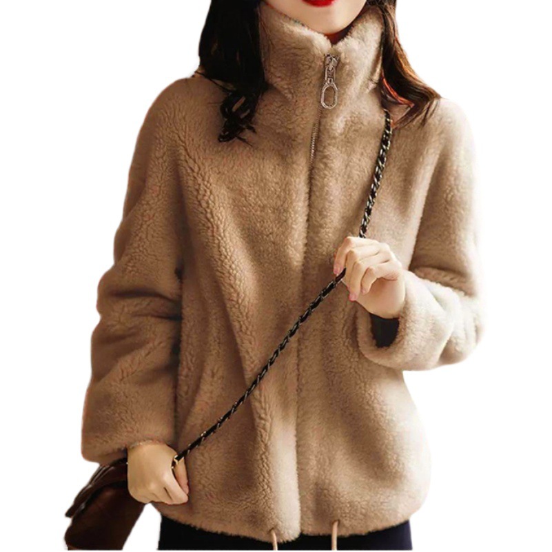 Picture of Coral Velvet Zipper Sweatshirt for Women Fleece-Lined Thickeneded Autumn and Winter 2025 New Trendy Ins Double-Sided Velvet Warm Turtleneck Jacket