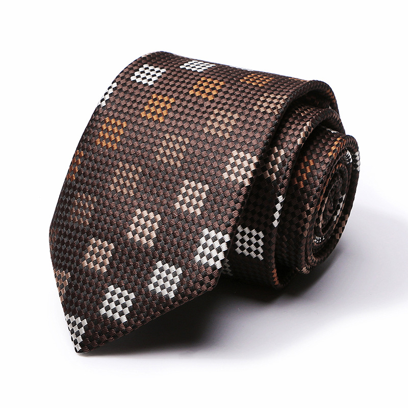 Picture of Tie spot tie polyester silk tie manufacturer 8cm business men's formal wear wedding studio tie