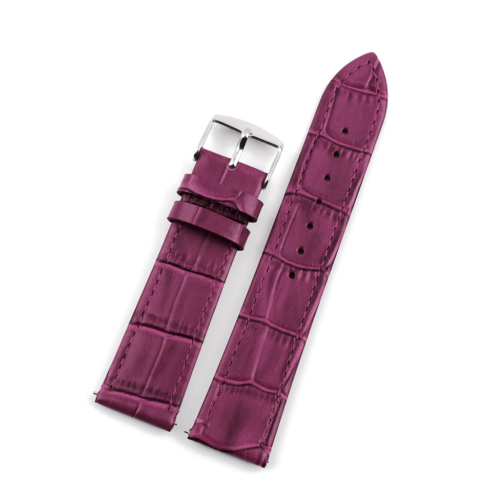 Manufacturers in stock new bamboo pattern leather strap purple women's strap 10 12 14 16 18 20mm