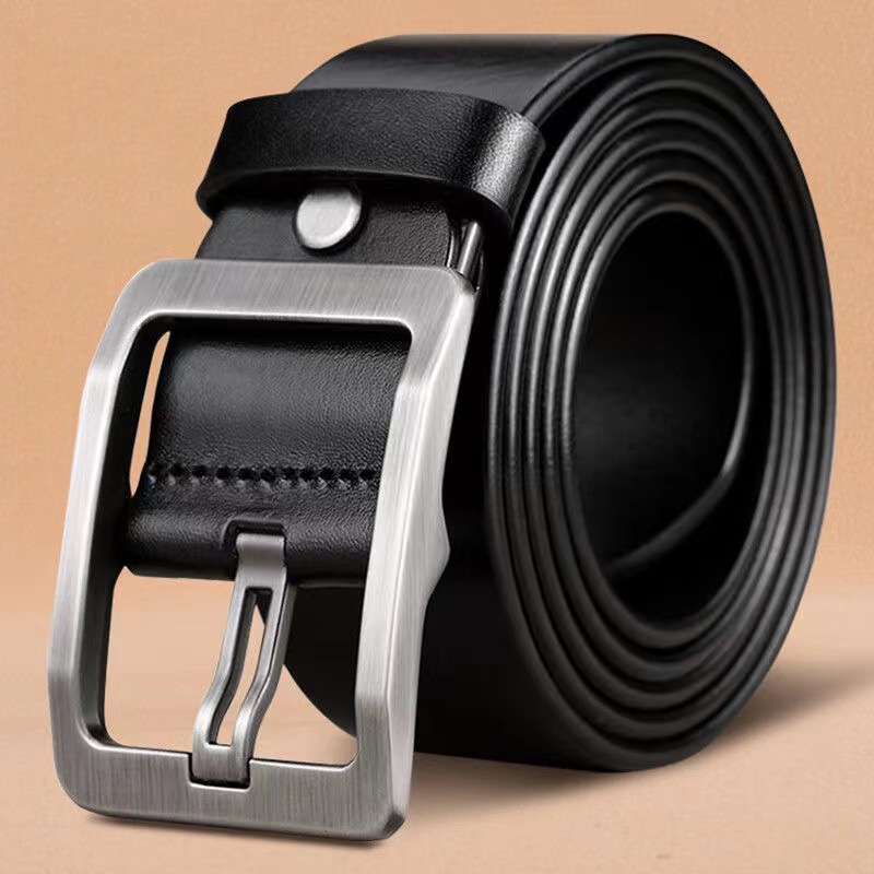 Retro Trendy Men's Belt Alloy Japanese Buckle Antique Belt Men's Casual Wear Punched Copper Pin Buckle Wholesale