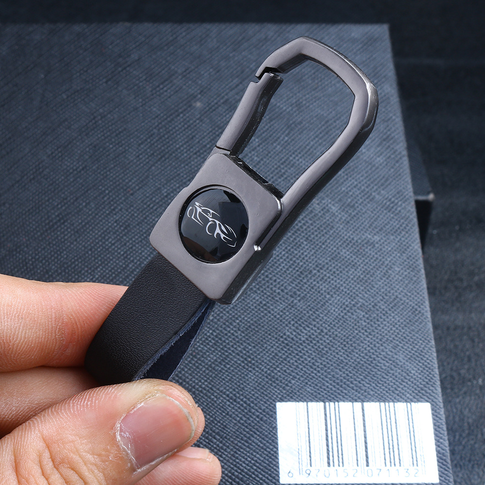Metal Key Genuine Leather Car Standard Chain Key Chain Men's Waist Hanging High-grade Ring Pendant Key Chain Men's Car Key Chain