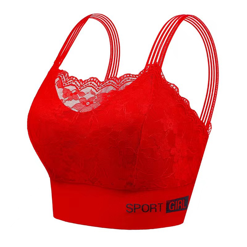 Picture of Beauty back lace wrapped chest beauty back seamless big chest show small breast contracting breast plus size anti-exposure bottoming wrapped chest female bra