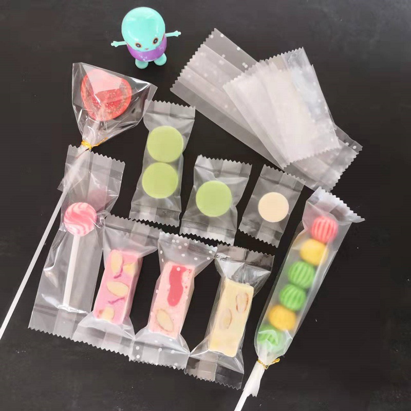 Lollipop Button Cookie Packaging Bag, Snowflake Pastry Frosted Transparent Machine-Sealed Bag, Mini Exquisite Small Sealed Bag