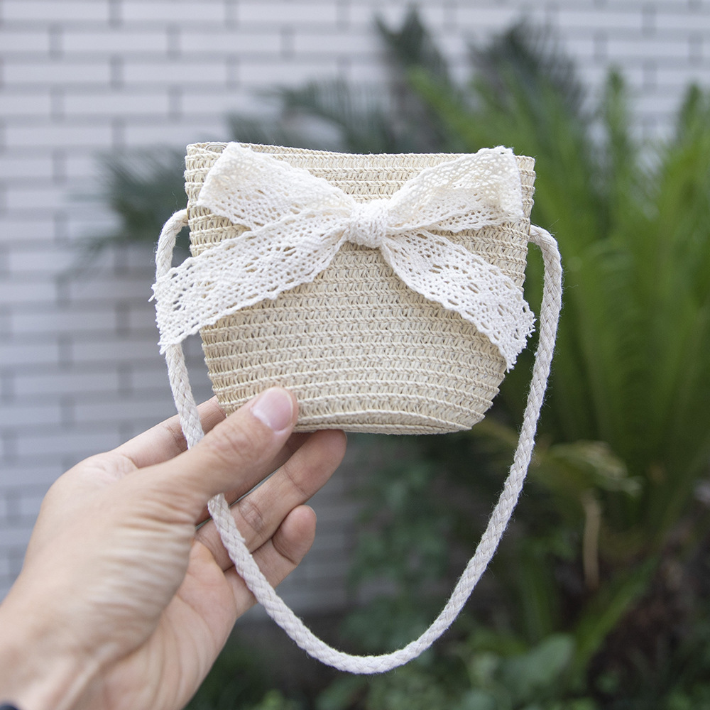 Picture of Children's Sunscreen Hat Summer Girl's Sunshade Straw Hat Bag suit Girl Baby Girl Western-style Lace Princess Beach Hat