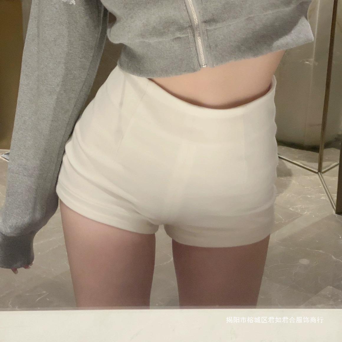 Women's High Waist Suit Shorts Women's Spring and Autumn Outer Wear Small Hot Girl Showing Legs Long Base Hot Pants Autumn Hip Wrap