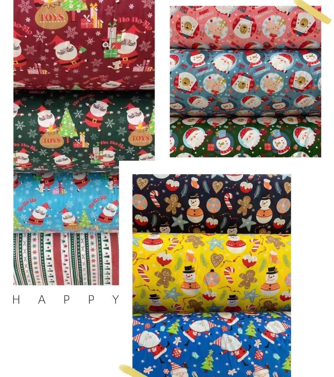 2021 New Christmas cloth group cloth head cotton twill twill print diy handmade fabric snowman Christmas tree