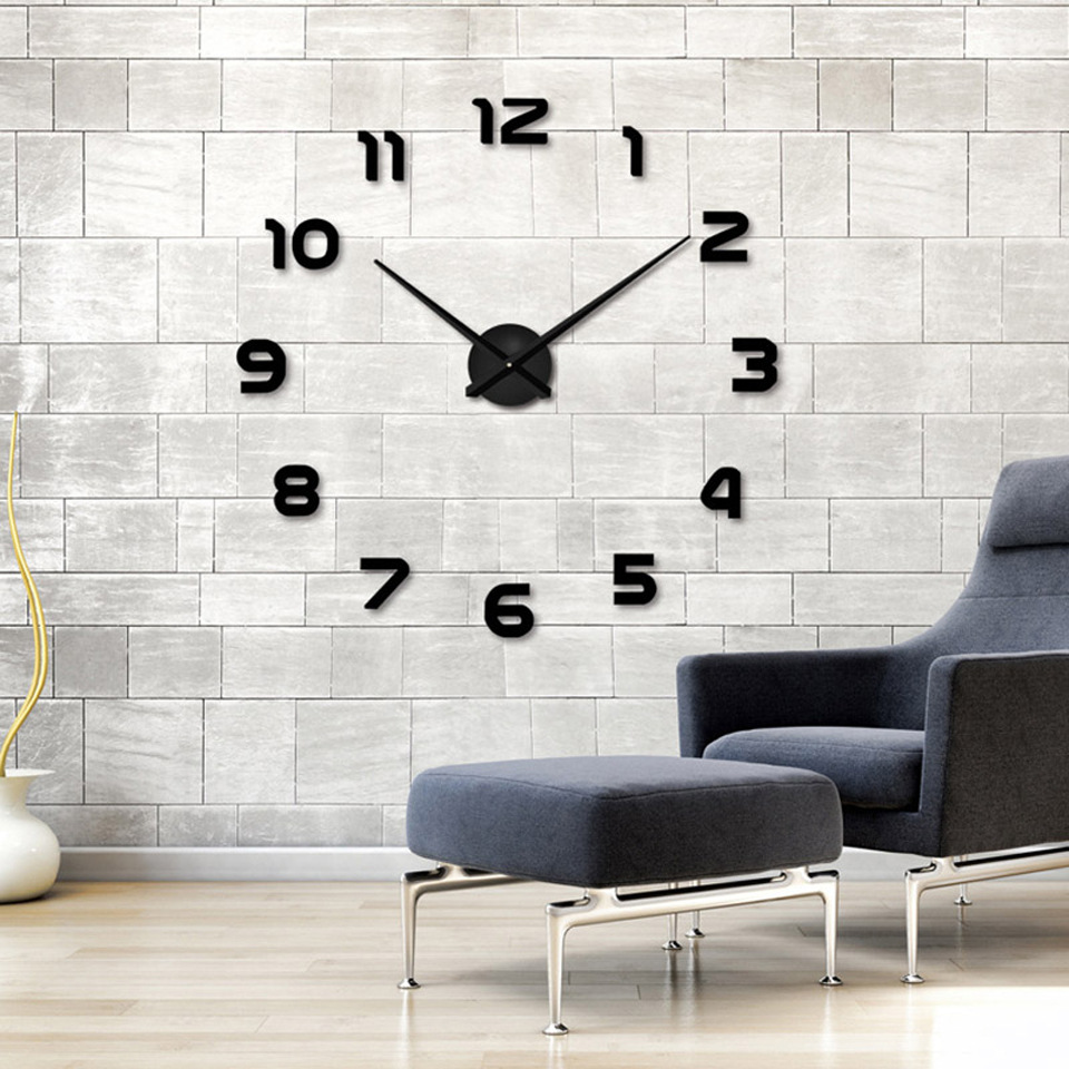 DIY3D Digital Modern Simple Art Wall Wall Clock Living Room Creative Acrylic Clock Hanging Watch Wall Clock Home