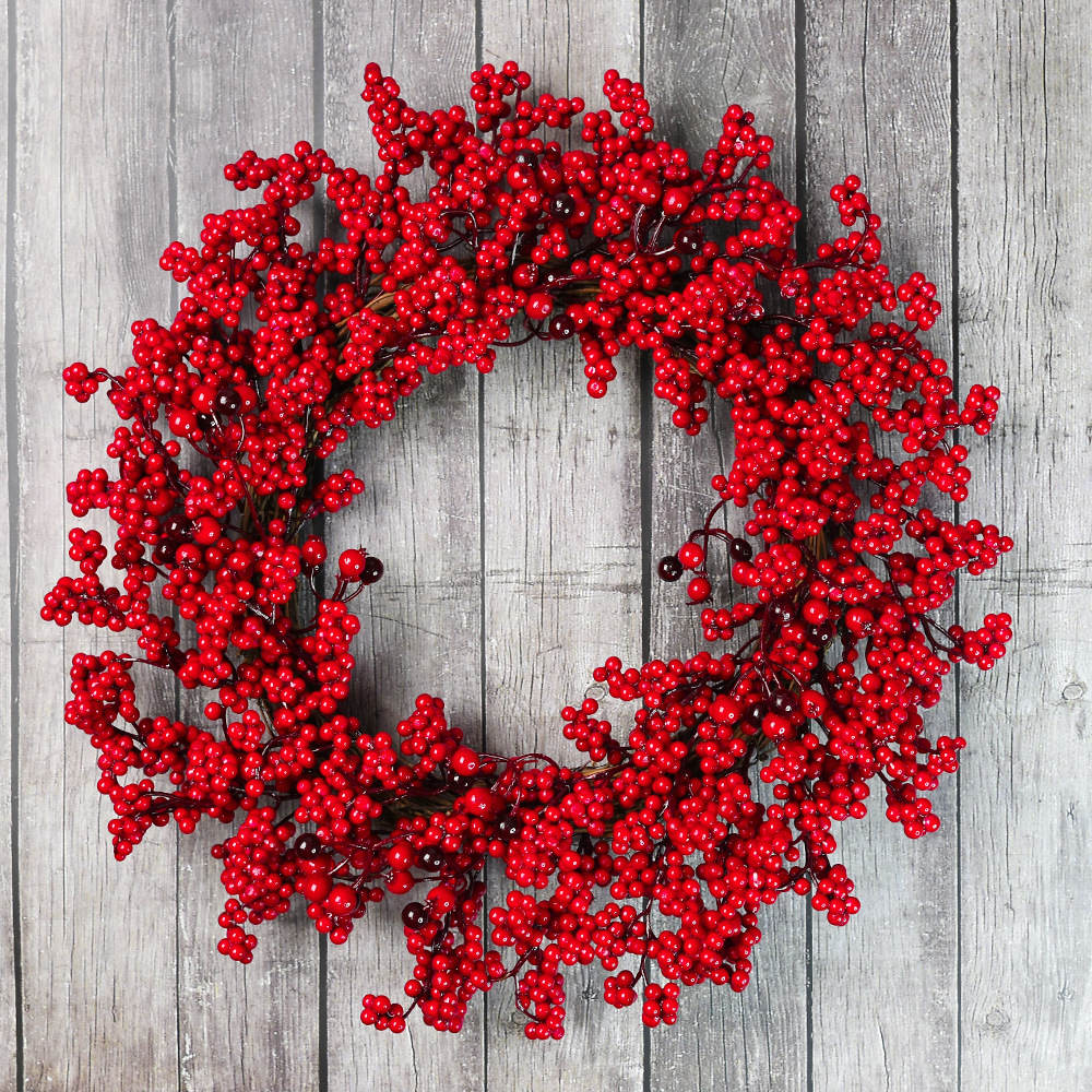 Picture of New simulation red fruit wreath rich fruit Holly fruit berry wreath Christmas tree ornaments Amazon Christmas supplies