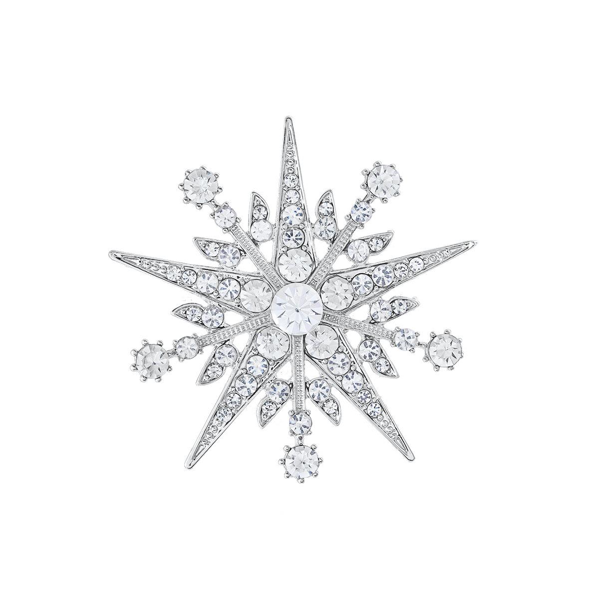 Picture of New high-grade eight mans star brooch snowflake luxury temperament pin men's and women's all-match fashion anti-light corsage accessories