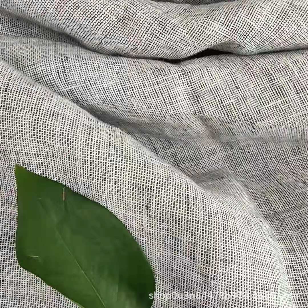 Picture of Pure Linen Spinning Gray Woven Wide Fabric Pure Linen Black and White 280CM Curtain Fabric Linen Bedding