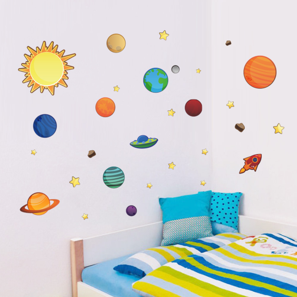 Picture of ZY1313 new solar system planet children's room bedroom background wall stickers foreign trade wholesale waterproof removable