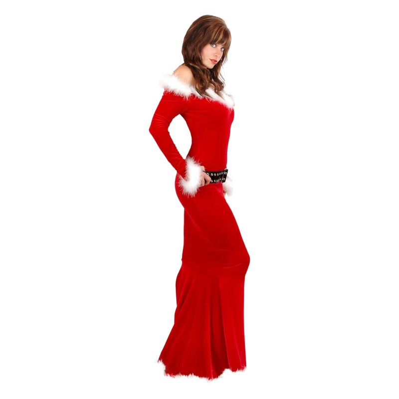 Red Christmas Girl Dress, One-Piece Dress, Christmas Dress, Nightclub Sexy Performance Dress, Ds Performance Dress, Christmas Dress Mary