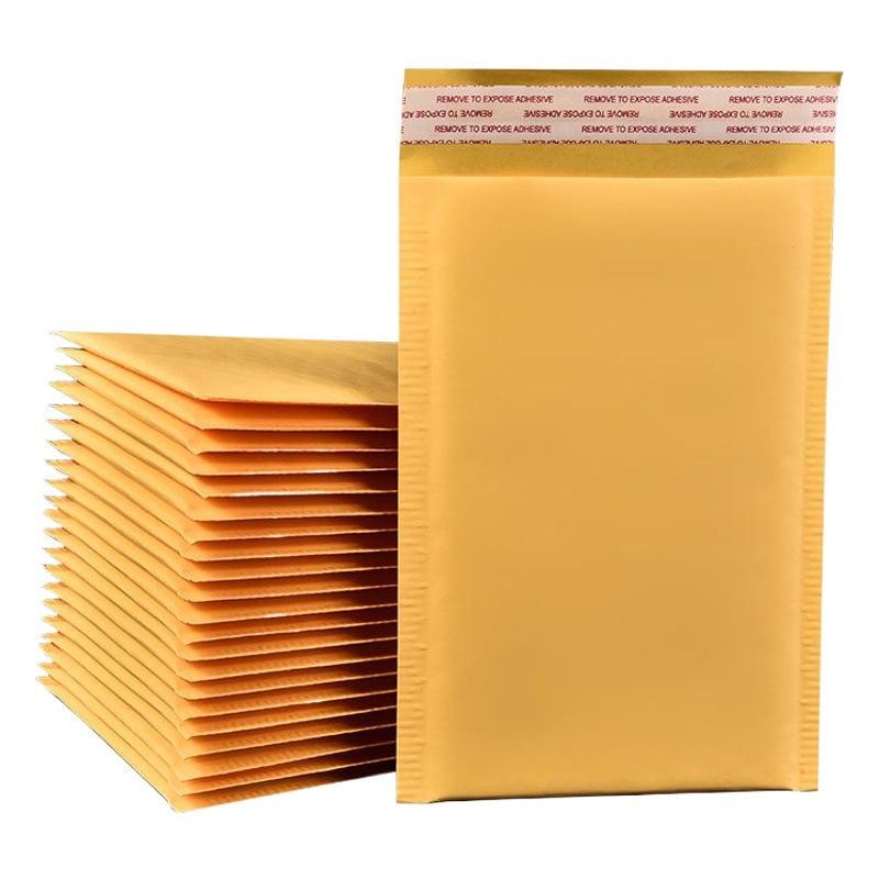 Kraft Paper Bubble Bag Thickened Clothing Packaging Bag Shockproof Bubble Bag Express Bag Yellow Envelope Bubble Bag Wholesale