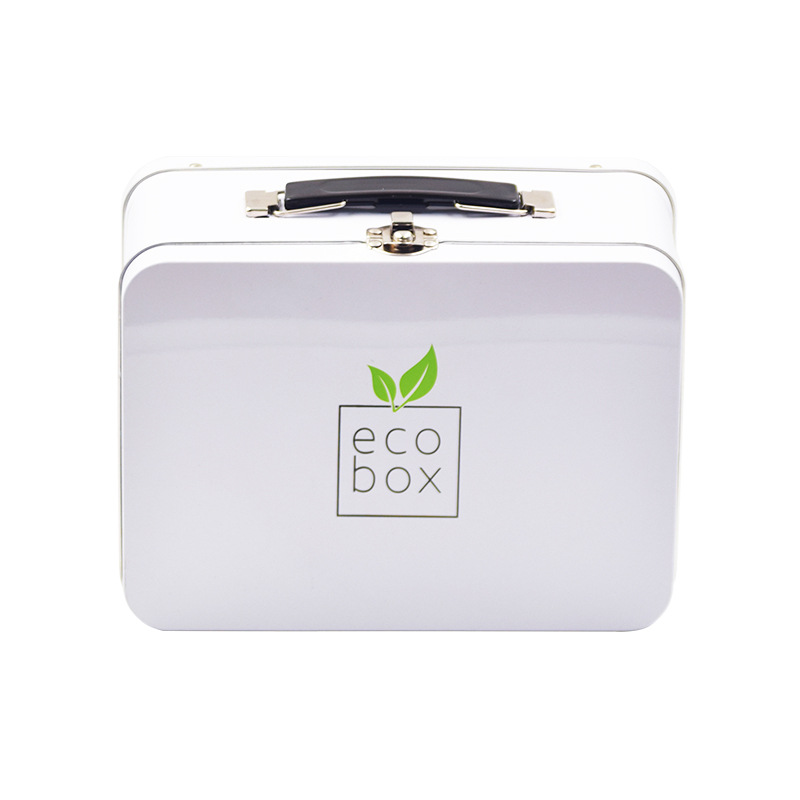 Picture of Tinplate Lunch Box Suitcase Metal Latch Jar New Year's Gift Hand-Held Gift Storage Cosmetics Gift Box