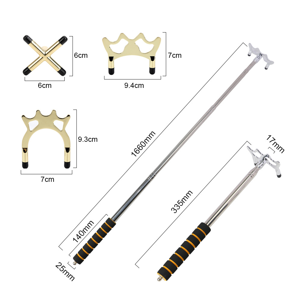 Stainless steel retractable billiard Rod private Rod detachable bridge head billiard table game free retractable non-slip