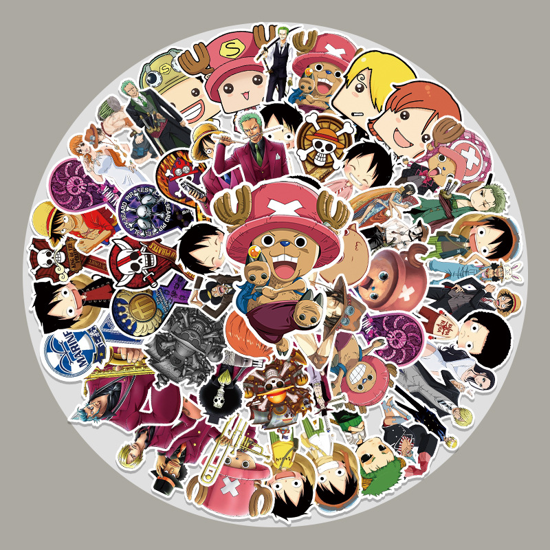 56 One Piece Luffy Cartoon Luggage Stickers Laptop Car Refrigerator Graffiti Decorative Stickers