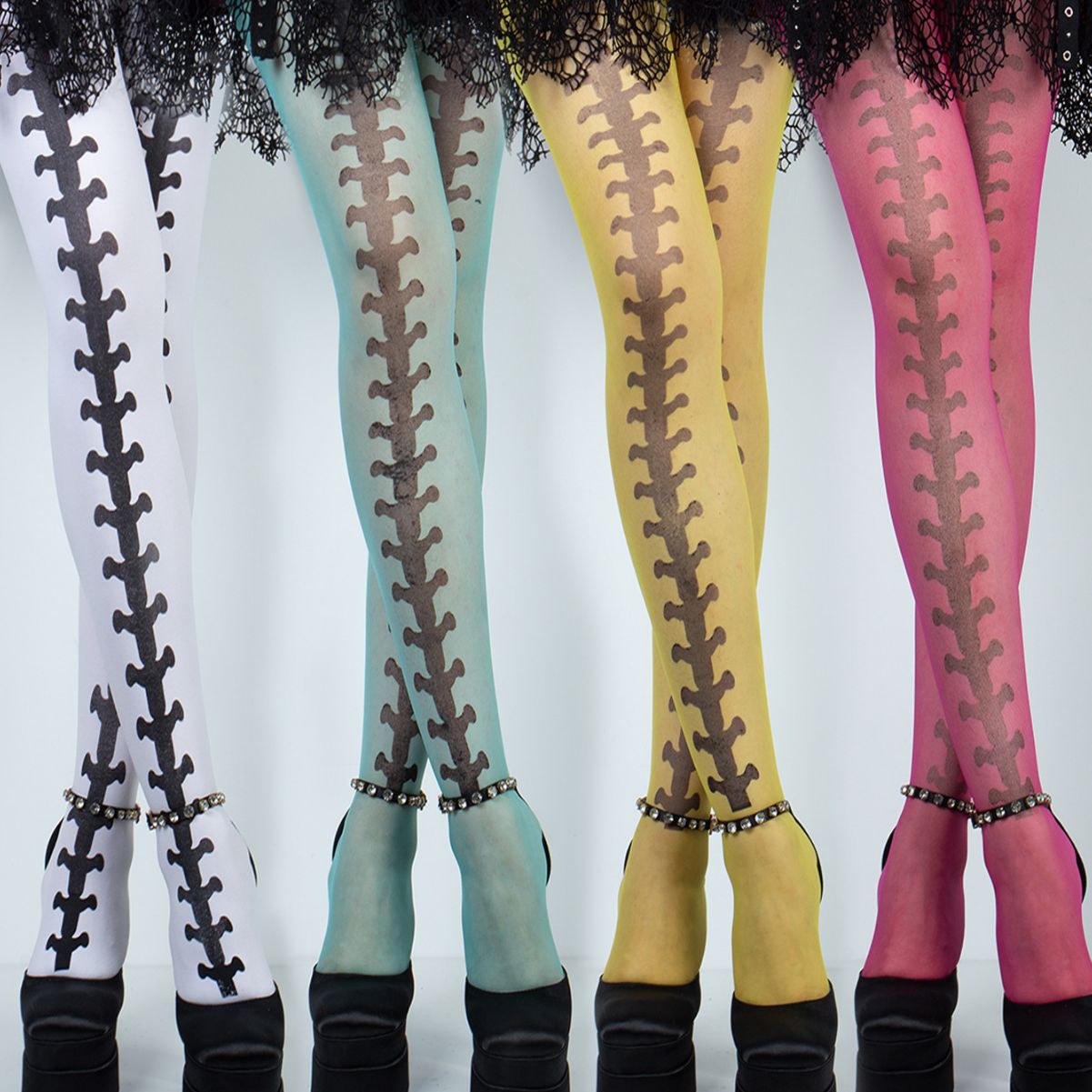 European and American silk stockings women sexy multi-color black silk pants summer Halloween printing thin anti-hook silk bottoming socks wholesale