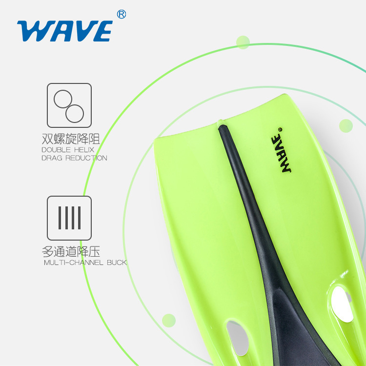 Picture of wave new professional adult free-diving snorkeling flippers unisex swimming frog shoes deep diving equipment flippers