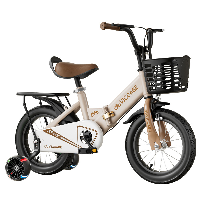 Picture of Vikabe Kidsren's Bicycle 3-6-9-12 Years Old Bicycle Auxiliary Wheel Bicycle Kids Boy Girl Big Stroller
