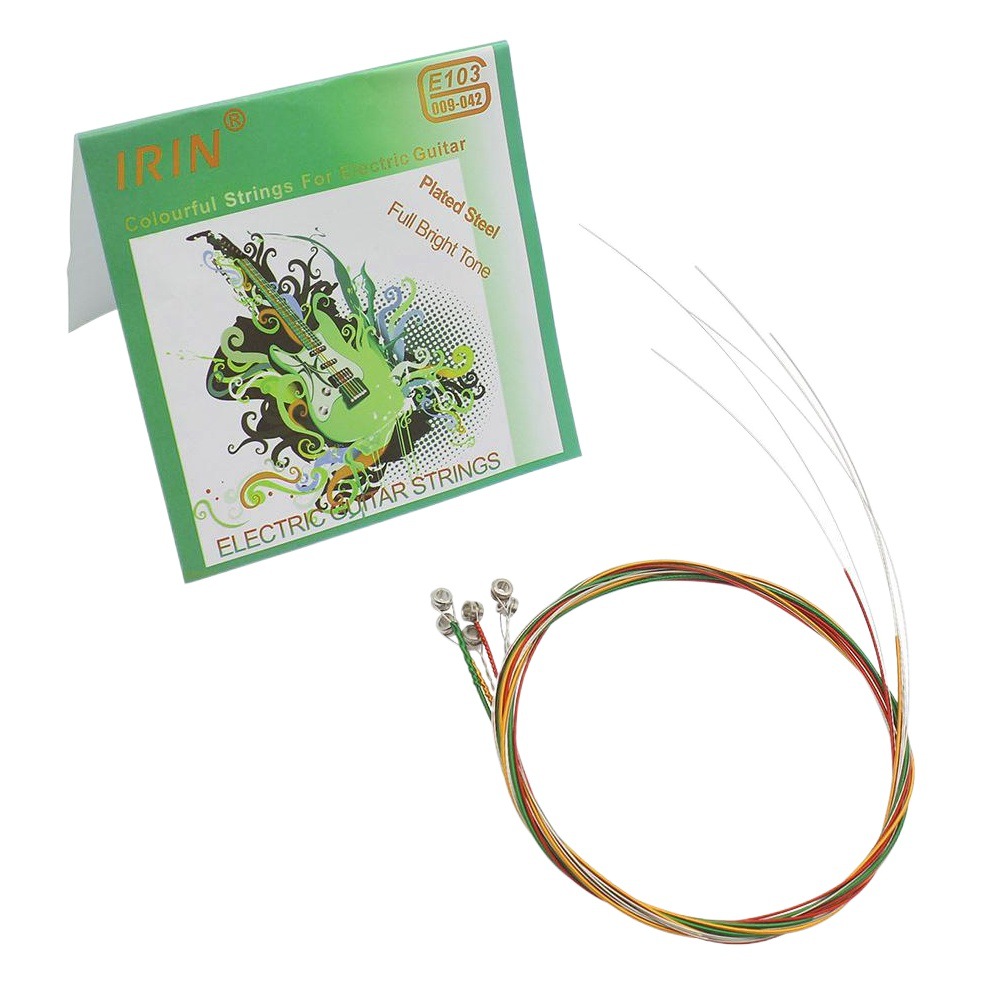IRIN Electric Guitar Strings Color Coated Steel Wire Light Strings E103 Electric Guitar Set String Set of 6 Guitar Strings