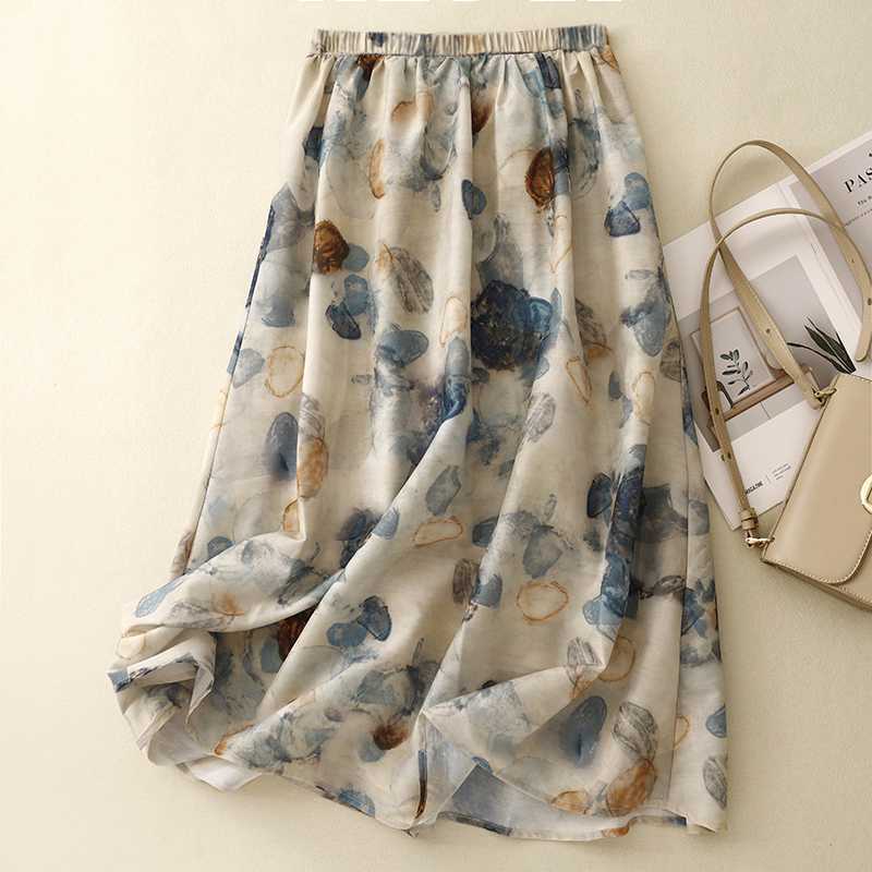Reality Pats Art Department Senior Sister "Impressionist Dye Word Stressed Waist Skirt Umbrella Skirt