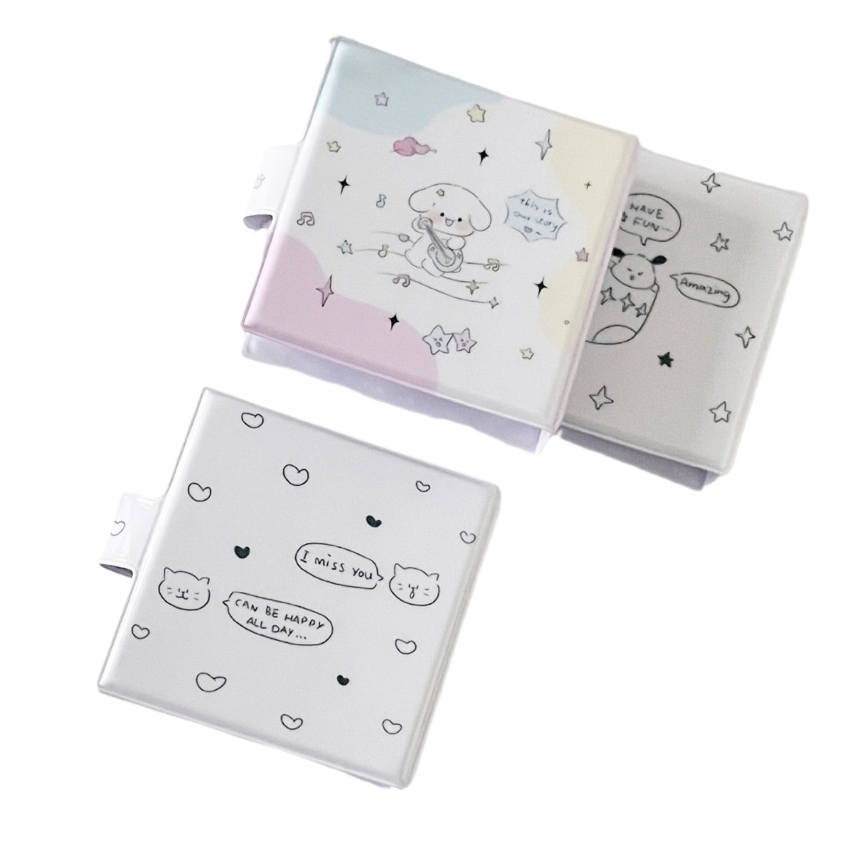 Original ins simple style cute dog cat three-hole loose-leaf album album three-inch small card book storage book