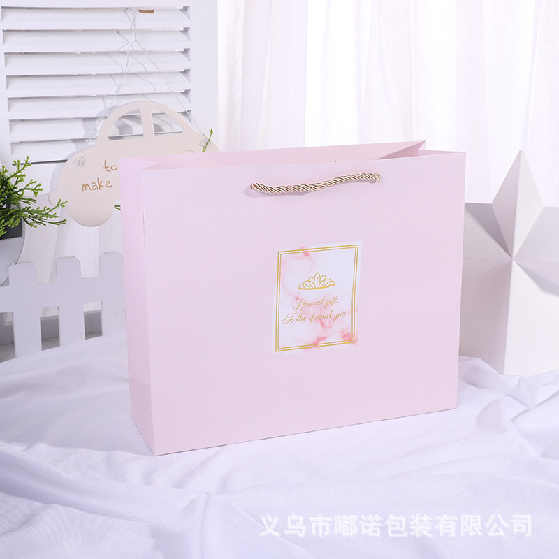 in stock Pink Gift Bag Small Fresh Gift Bag Skin Care Packaging Bag Paper Bag Birthday Gift Bag Hand Gift Bag