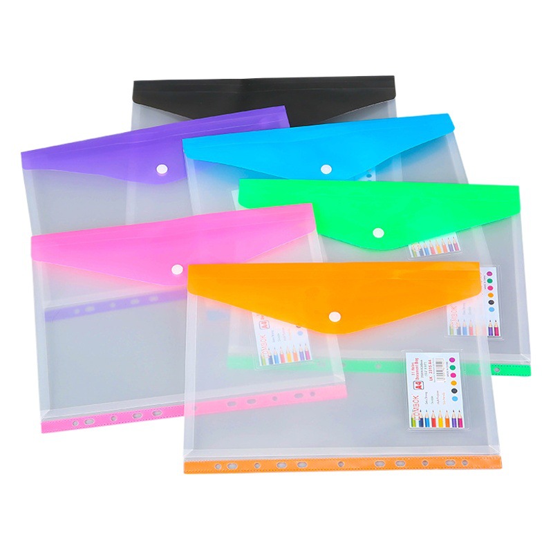 Factory wholesale A4 transparent pvc/pp plastic multi-style horizontal Three-dimensional information kit test paper contract bag
