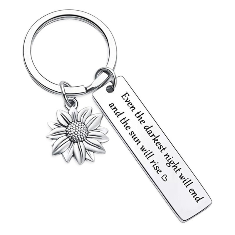 Amazon's New Stainless Steel Keychain Sunflower Lover Gift for Good Friends and Sisters Inspirational Car Key